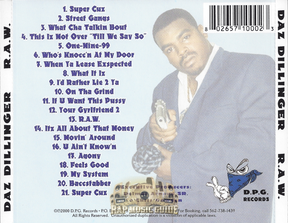 Daz Dillinger - R.A.W.: 2nd Press. CD | Rap Music Guide